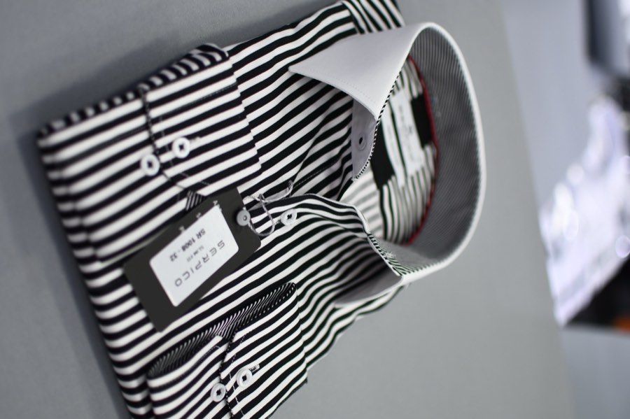 Men's Black & White Striped Shirt