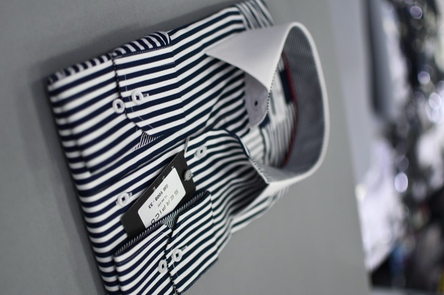 Men's Navy & White Striped Shirt