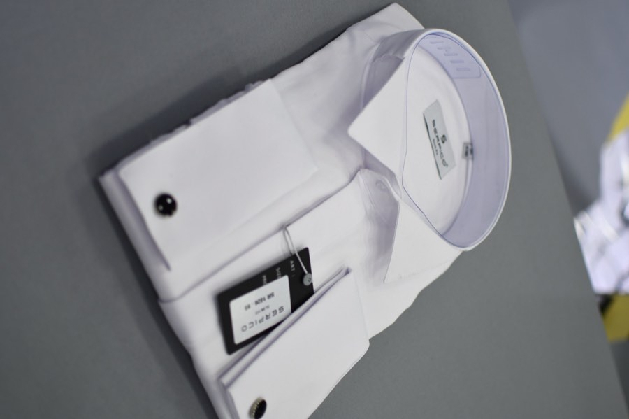 Men's White French-Cuff Dress Shirt