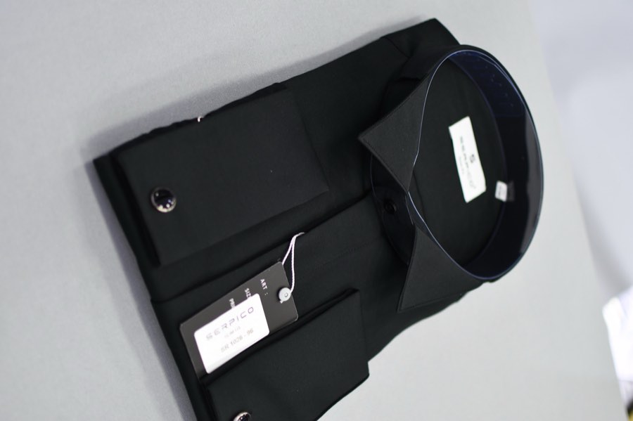 Men's Black French-Cuff Dress Shirt