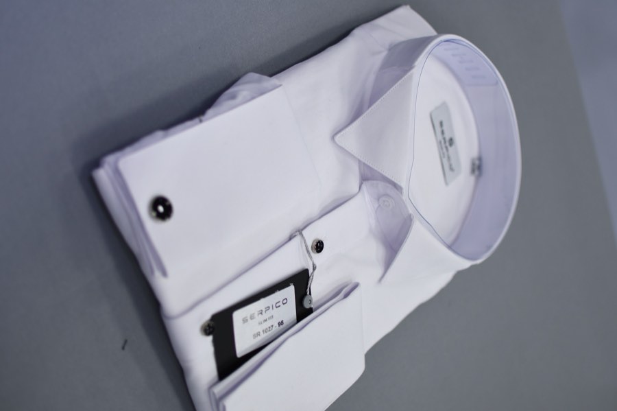 Men's White French-Cuff Dress Shirt
