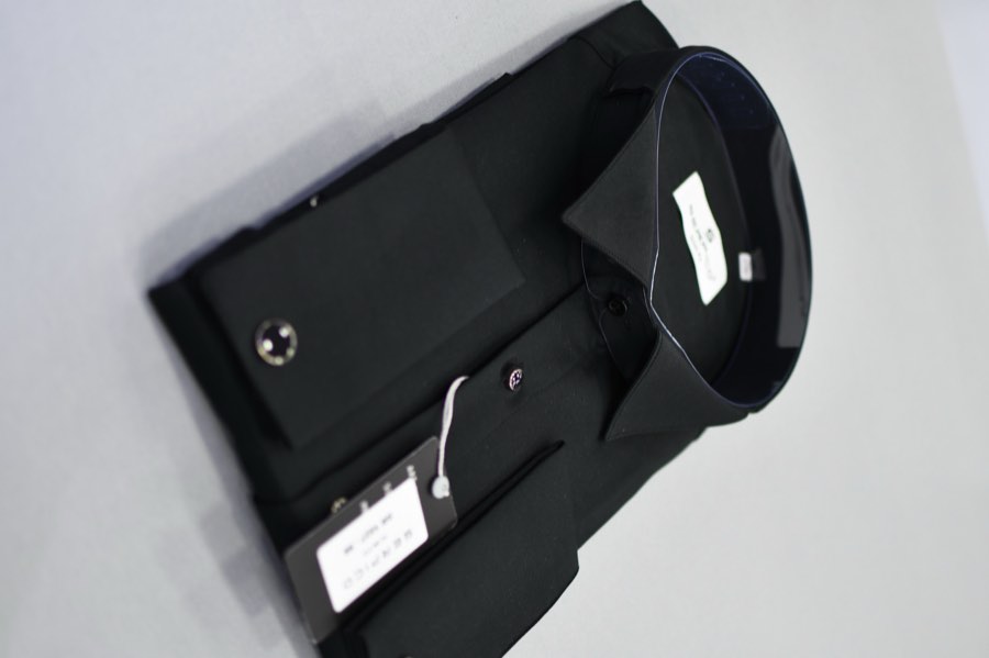 Men's Black French-Cuff Dress Shirt