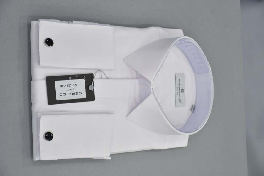 Men's White French-Cuff Dress Shirt