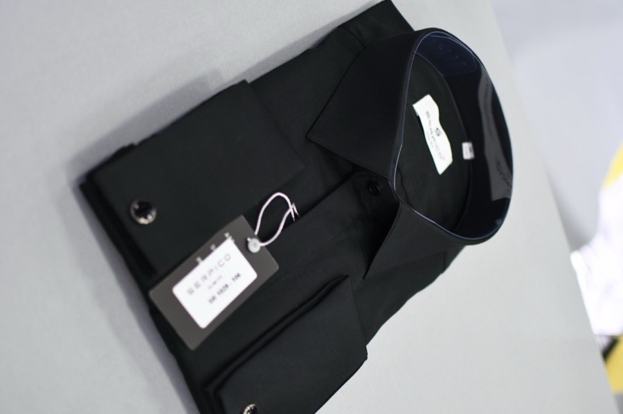 Men's Black French-Cuff Dress Shirt