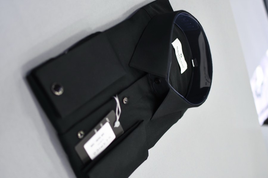Men's Black French-Cuff Dress Shirt