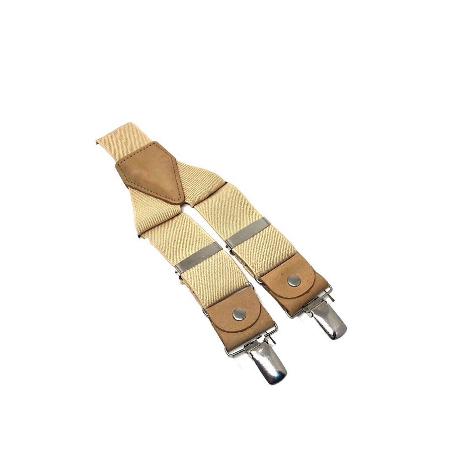 Men's Solid Cream Suspenders
