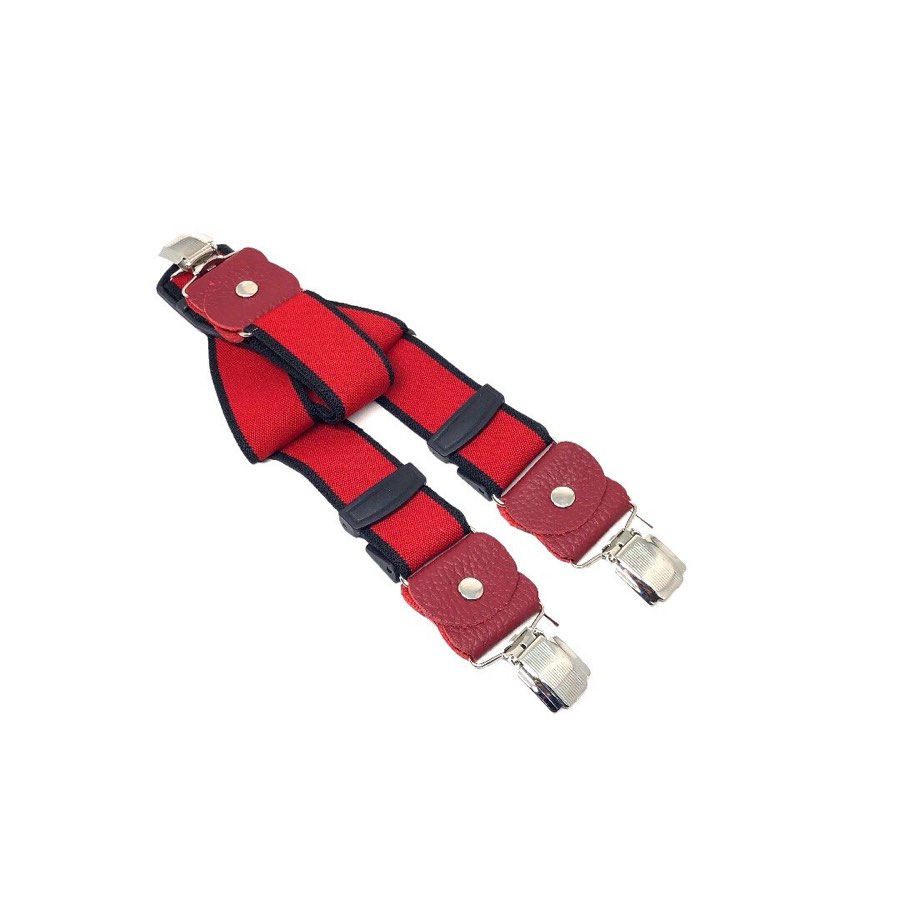 Men's Solid Red Suspenders