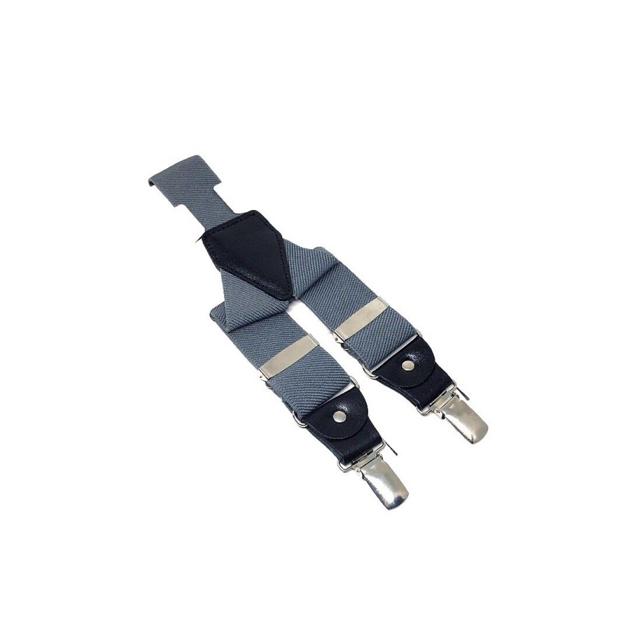 Men's Solid Light Gray Suspenders