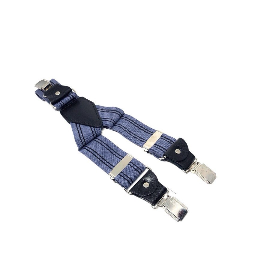 Men's Striped Chrome Suspenders