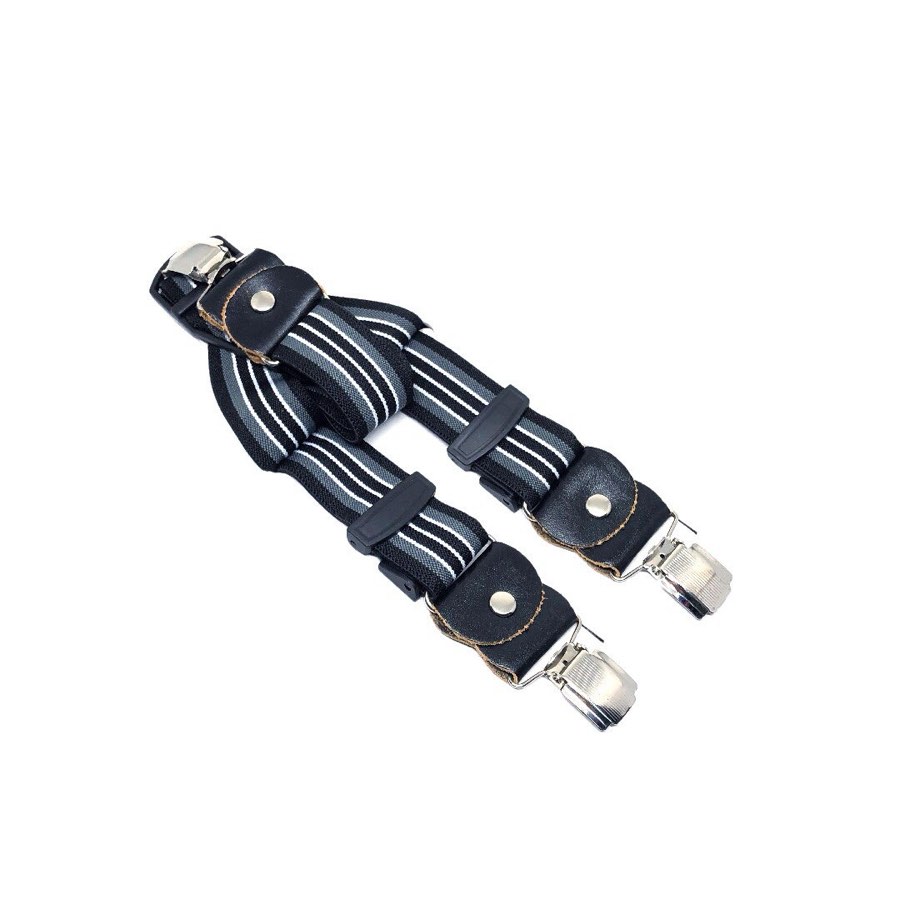 Men's Striped Gray & Black Suspenders