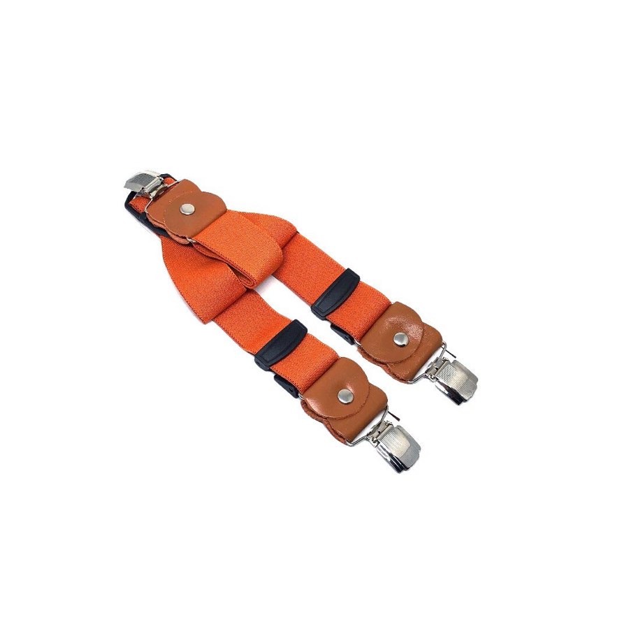 Men's Solid Orange Suspenders