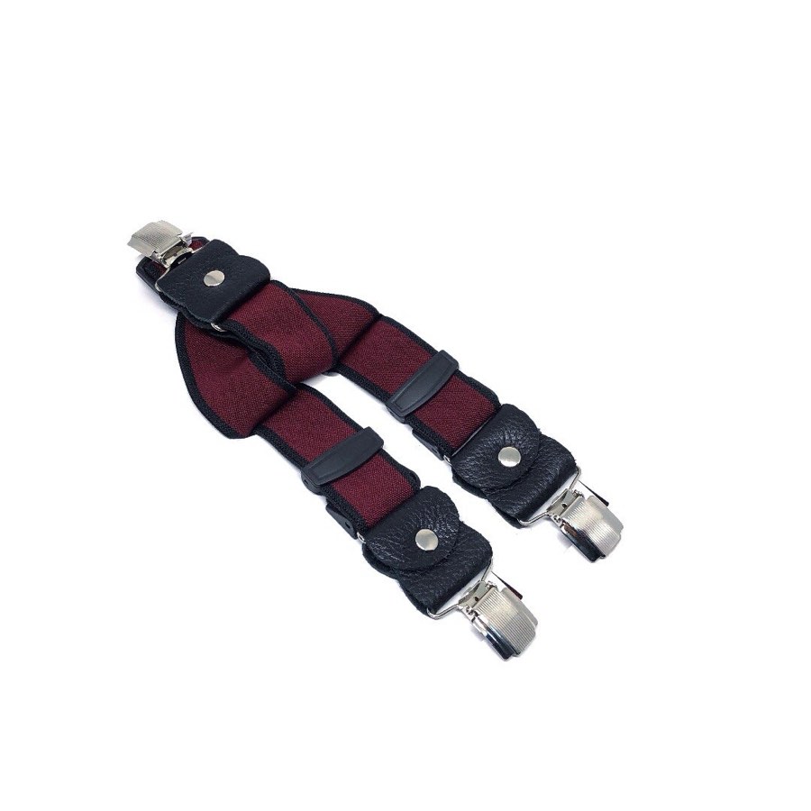Men's Solid Burgundy & Black Suspenders