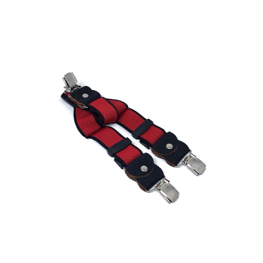 Men's Solid Black & Red Suspenders