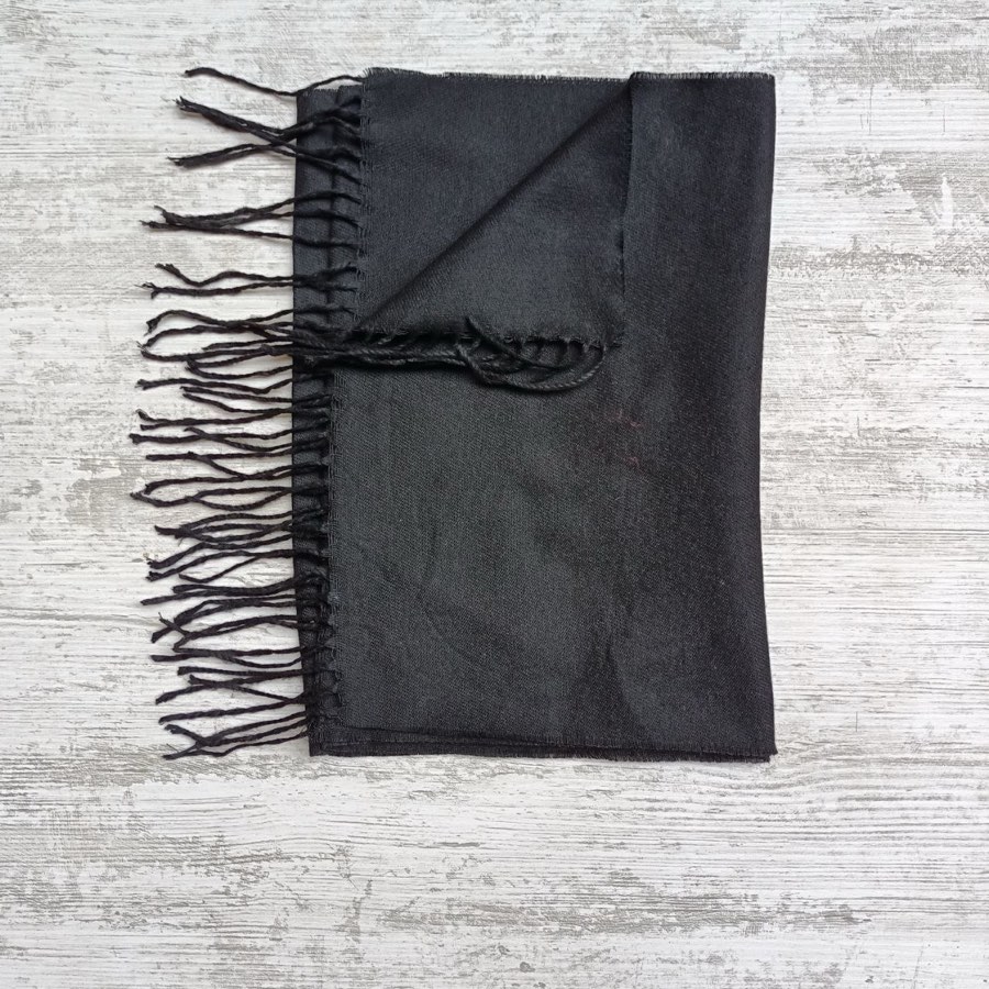 Men's Black Plain Scarf