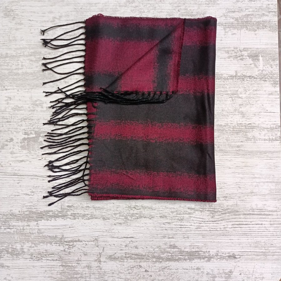 Men's Red Striped Scarf