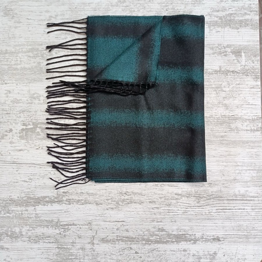 Men's Teal Green Striped Scarf