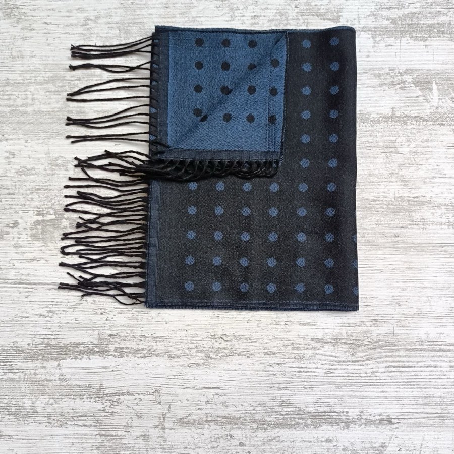 Men's Blue Polka Dot Scarf