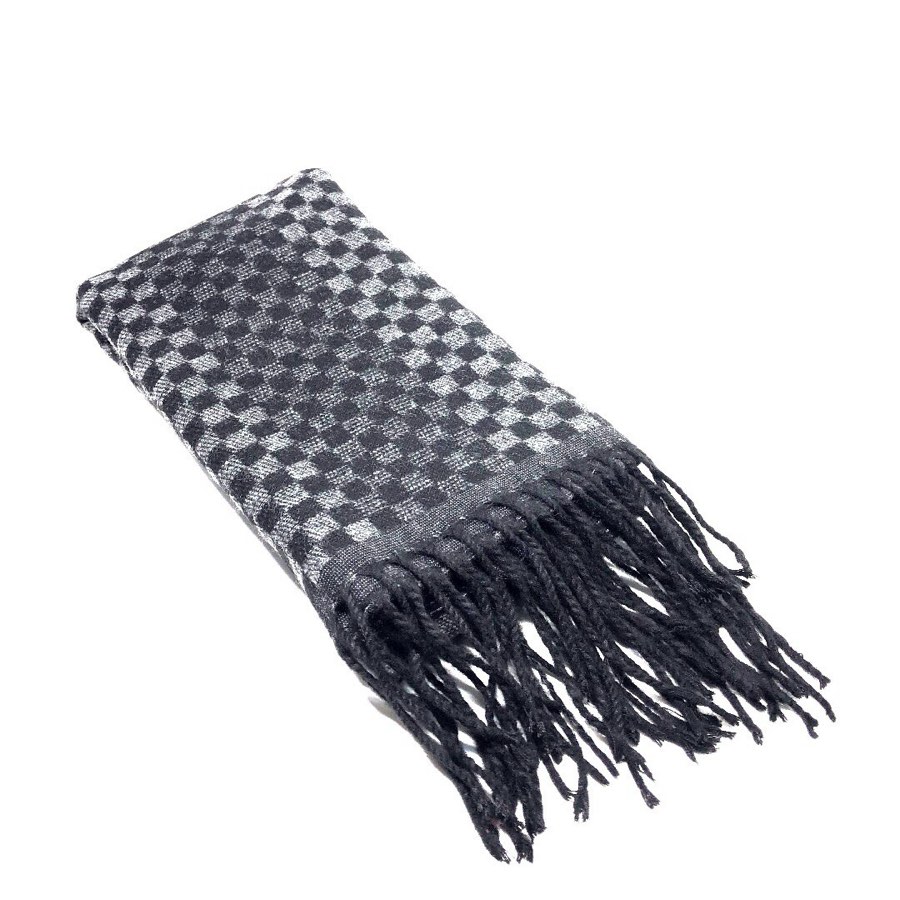 Men's Black Checkered Scarf