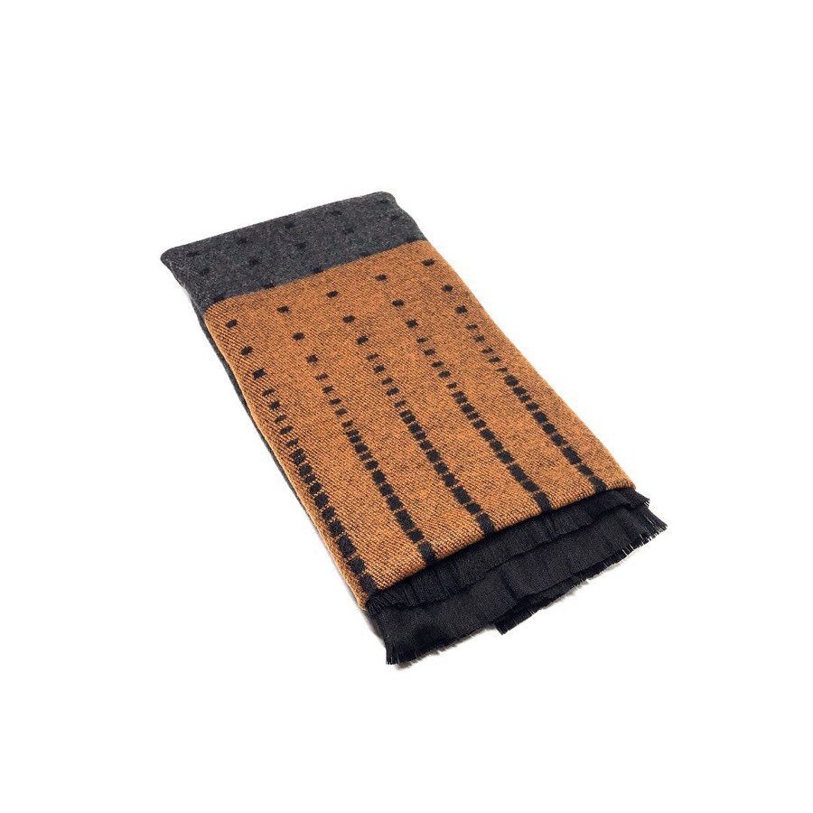 Men's Orange Dotted-Column Scarf