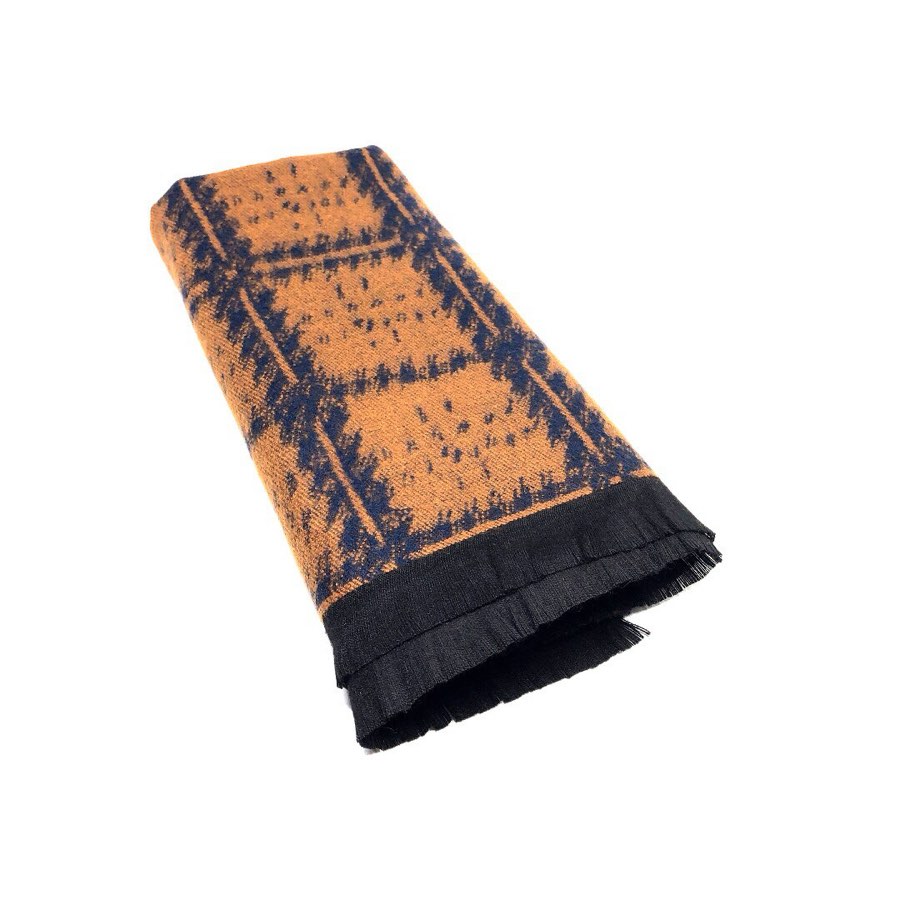 Men's Orange & Black Argyle Scarf