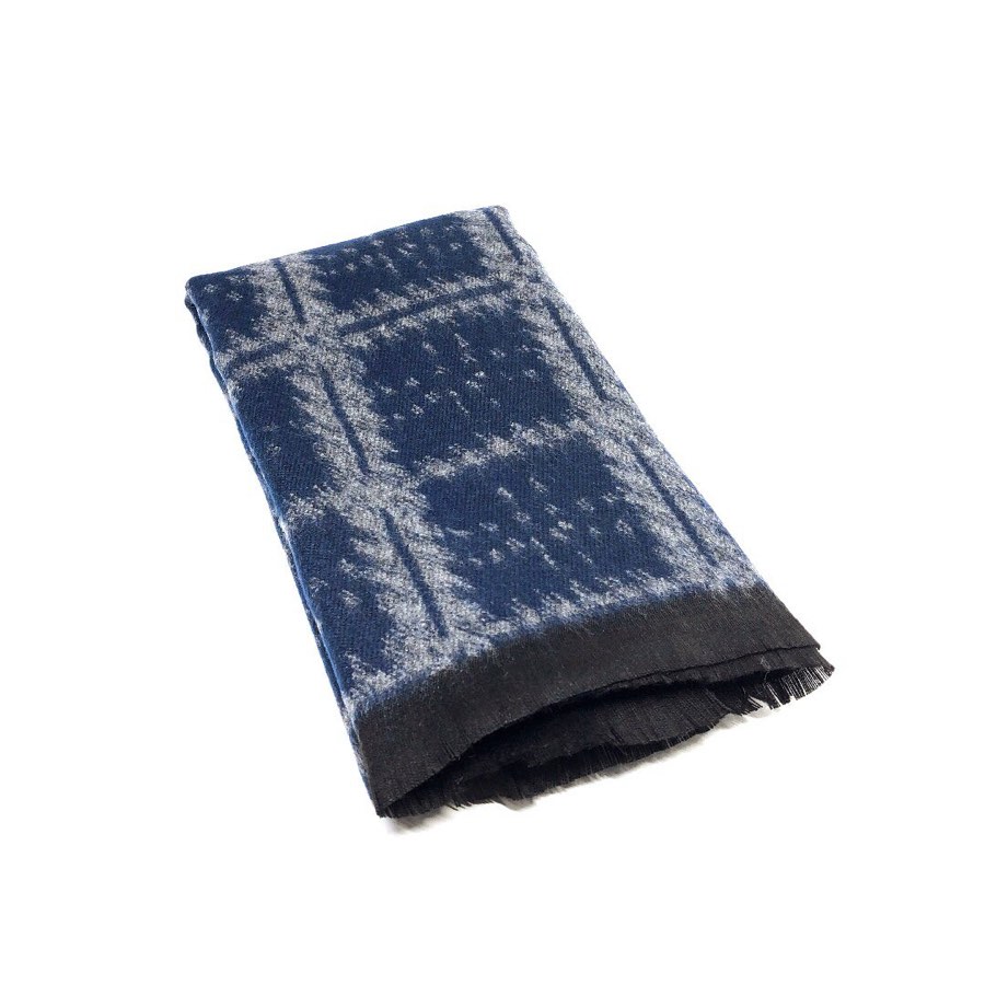 Men's Navy & White Diamond-Pattern Scarf