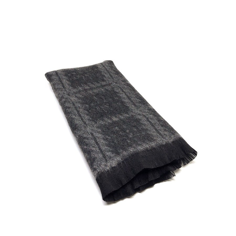 Men's Charcoal Diamond-Border Scarf