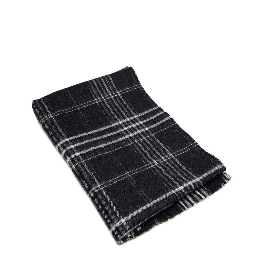 Men's Black & Gray Windowpane Scarf
