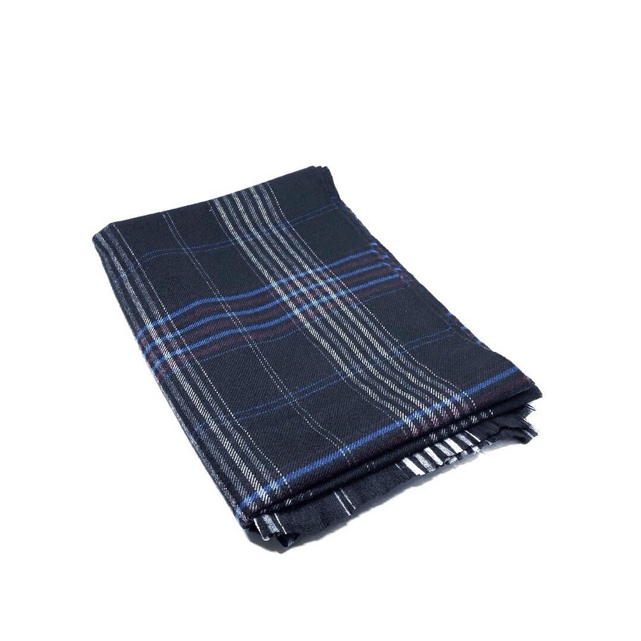 Men's Black & Blue Plaid Scarf