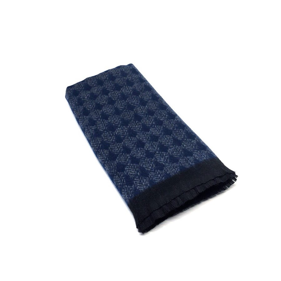 Men's Navy & Gray Check Scarf