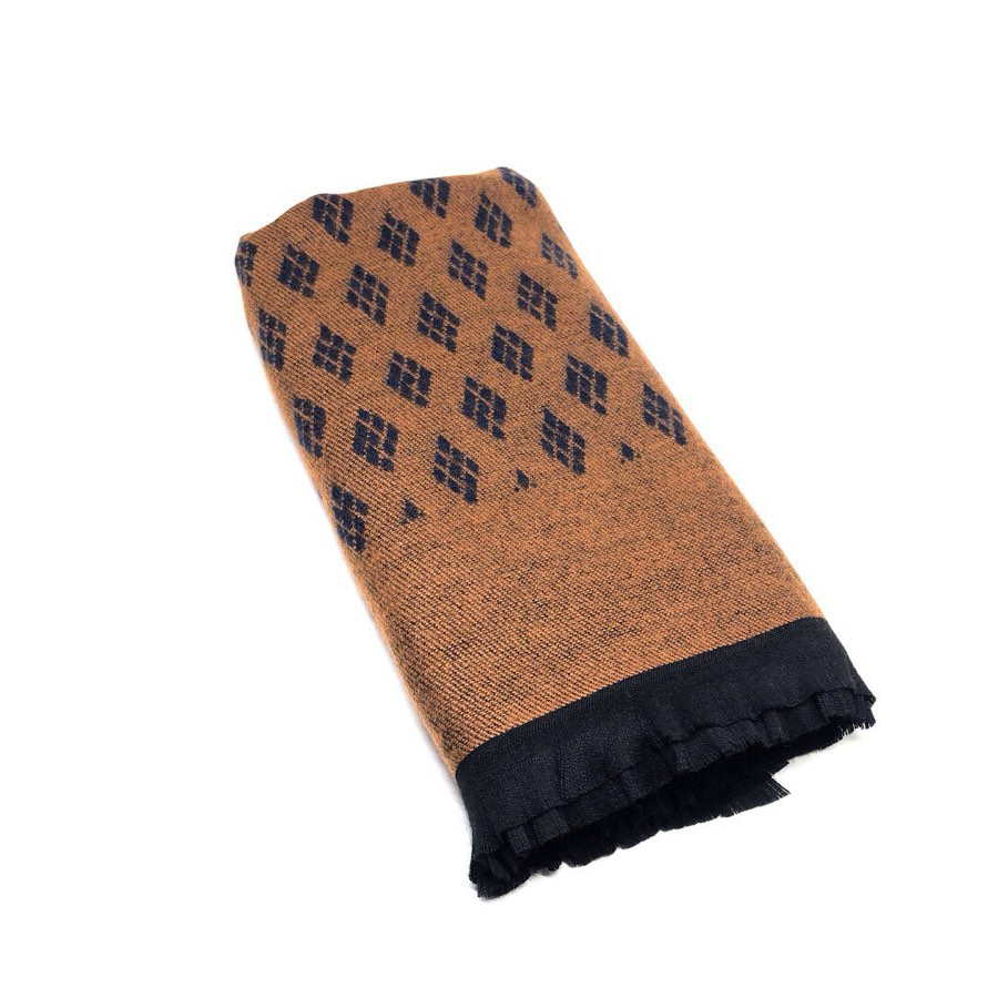 Men's Orange & Navy Diamond-Dot Scarf