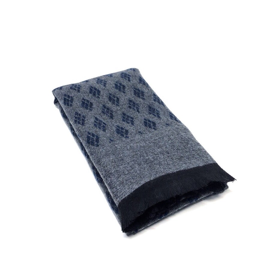 Men's Gray & Navy Diamond-Dot Scarf
