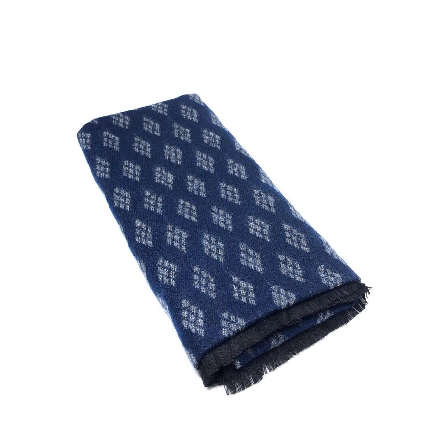 Men's Navy & Light Blue Diamond-Dot Scarf