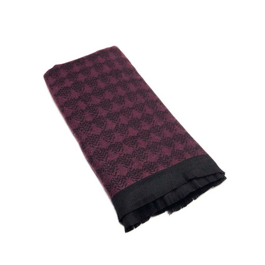 Men's Burgundy & Black Diamond-Check Scarf