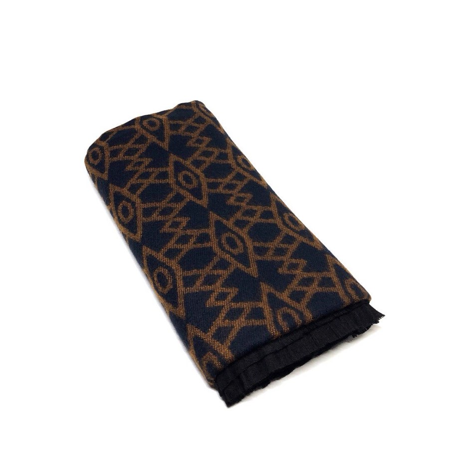 Men's Navy & Bronze Geometric Scarf