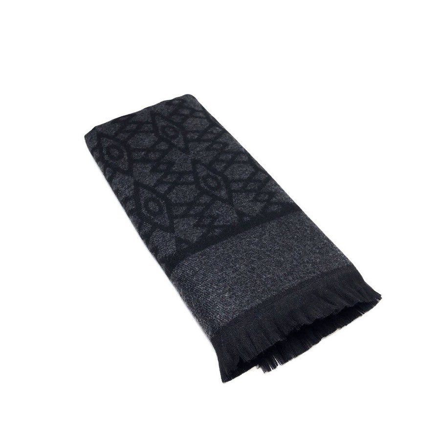Men's Gray & Black Geometric-Star Scarf