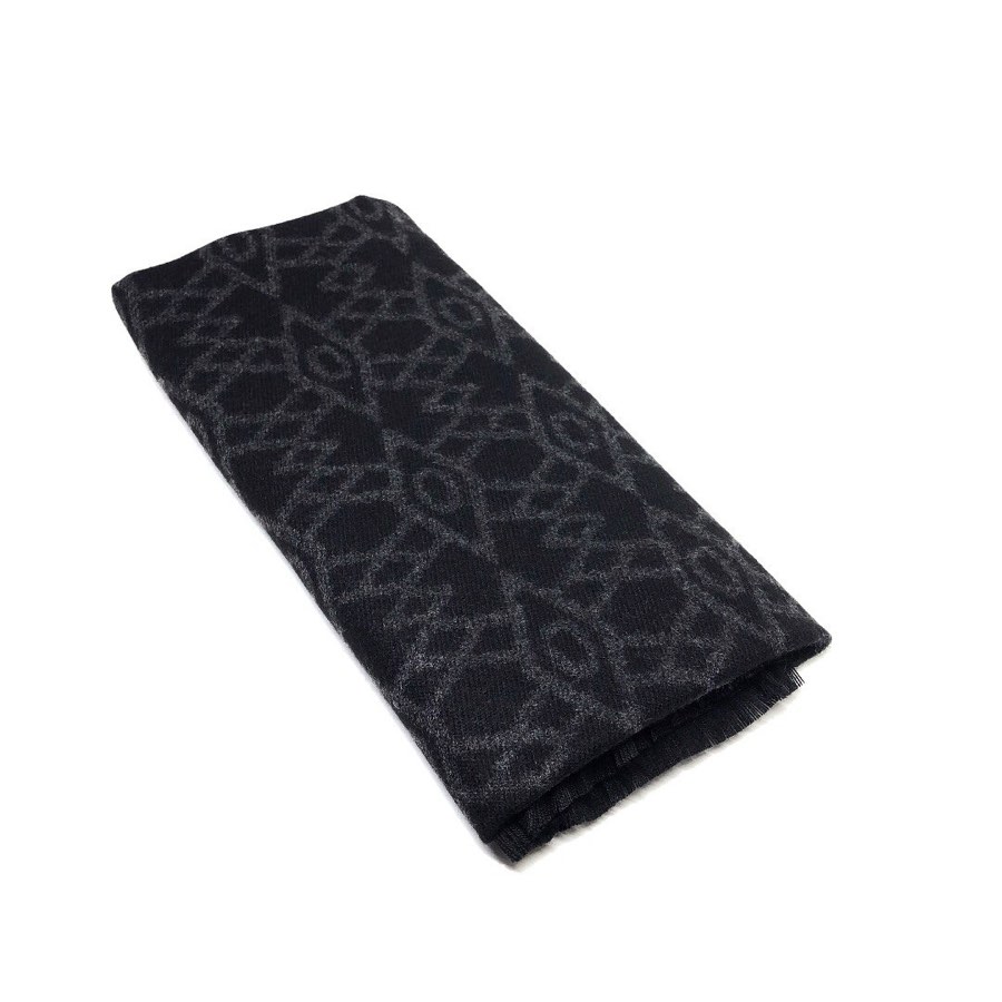 Men's Black Geometric-Star Scarf