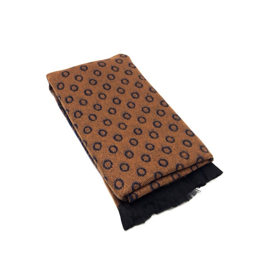 Men's Orange Polka-Ring Scarf
