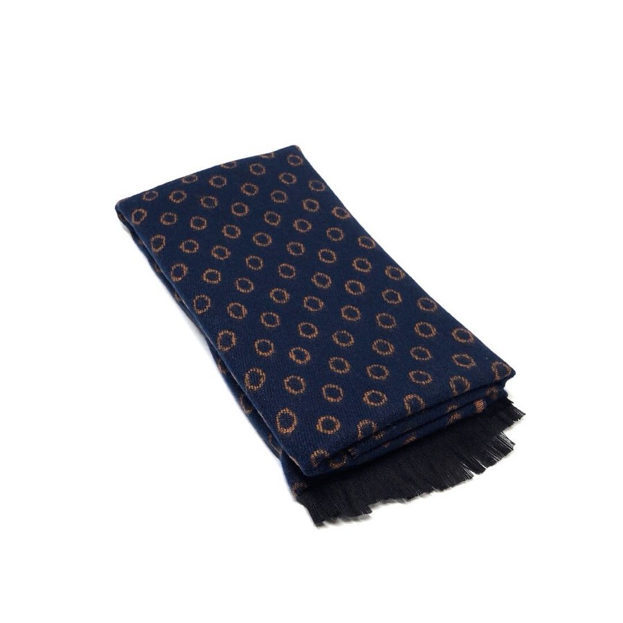 Men's Navy & Orange Polka-Ring Scarf