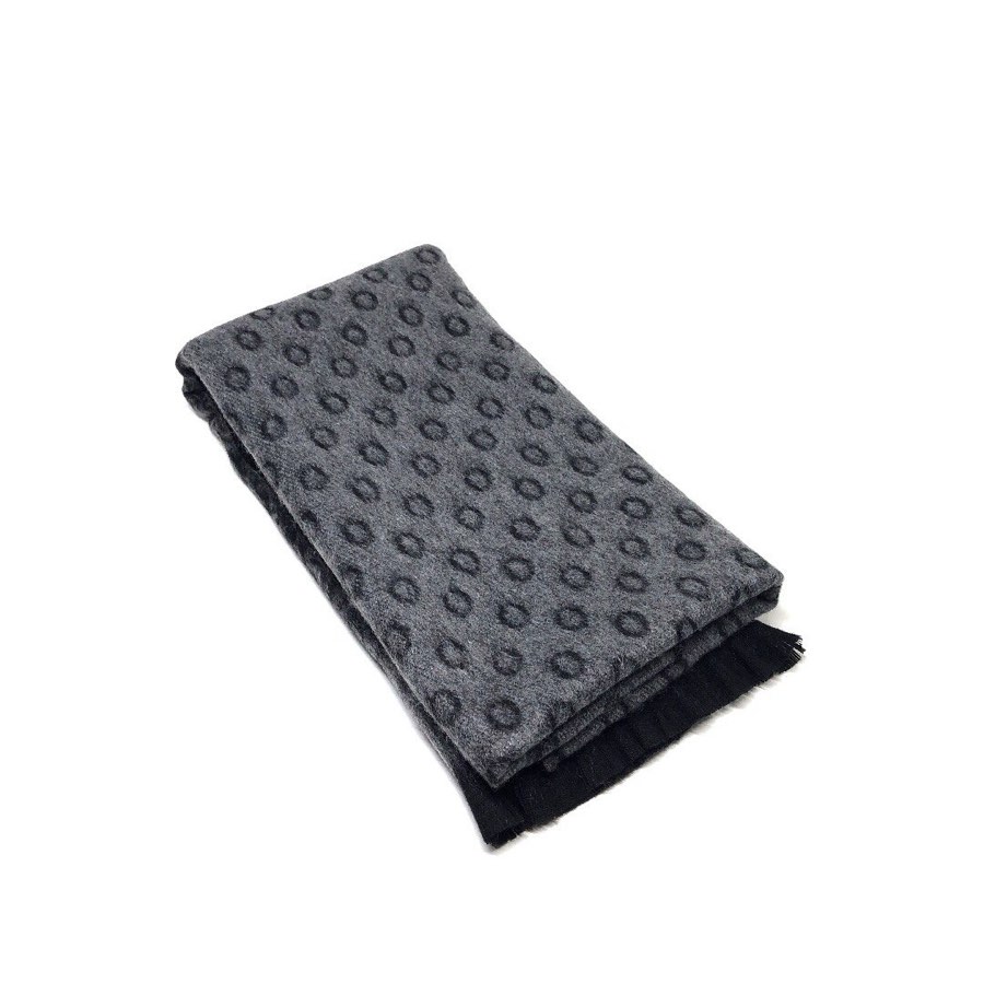 Men's Gray & Black Polka-Ring Scarf