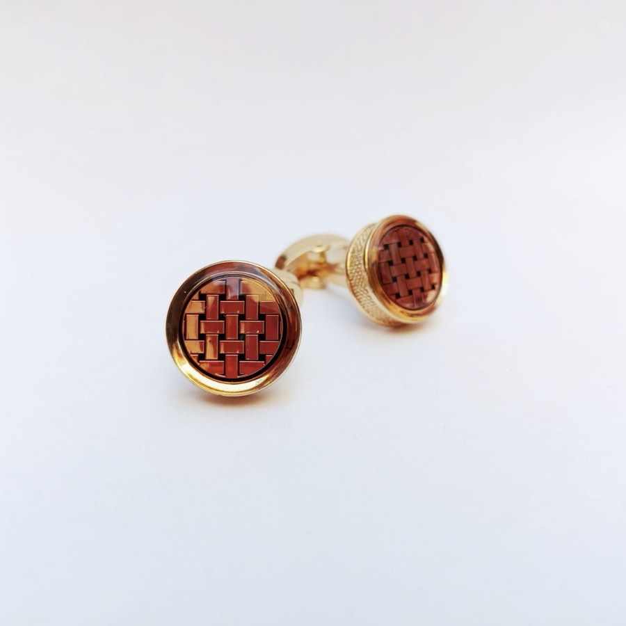 Men's Silver Round Cufflinks