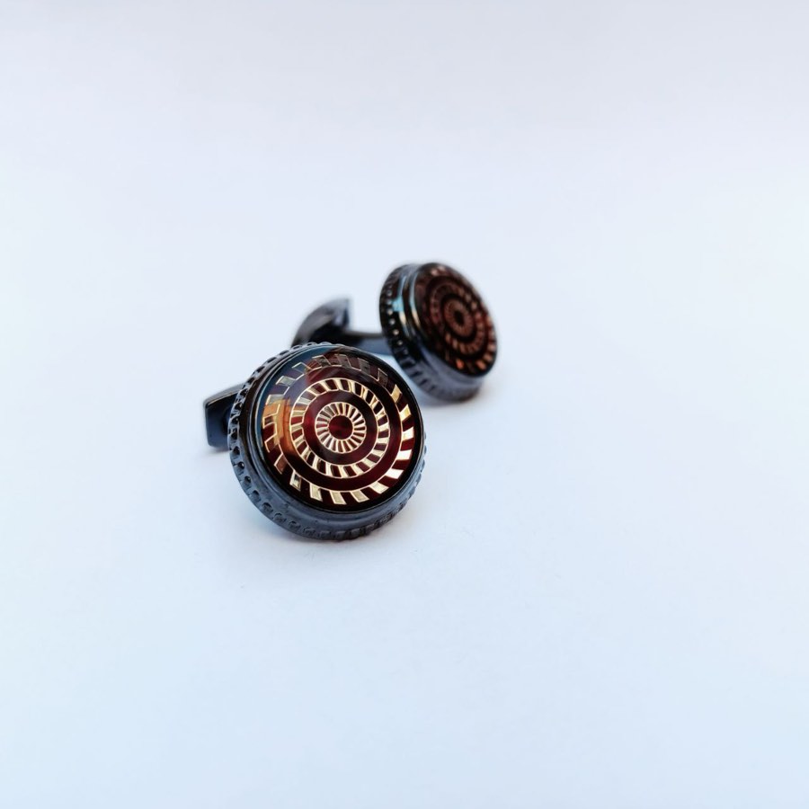 Men's Silver Round Cufflinks