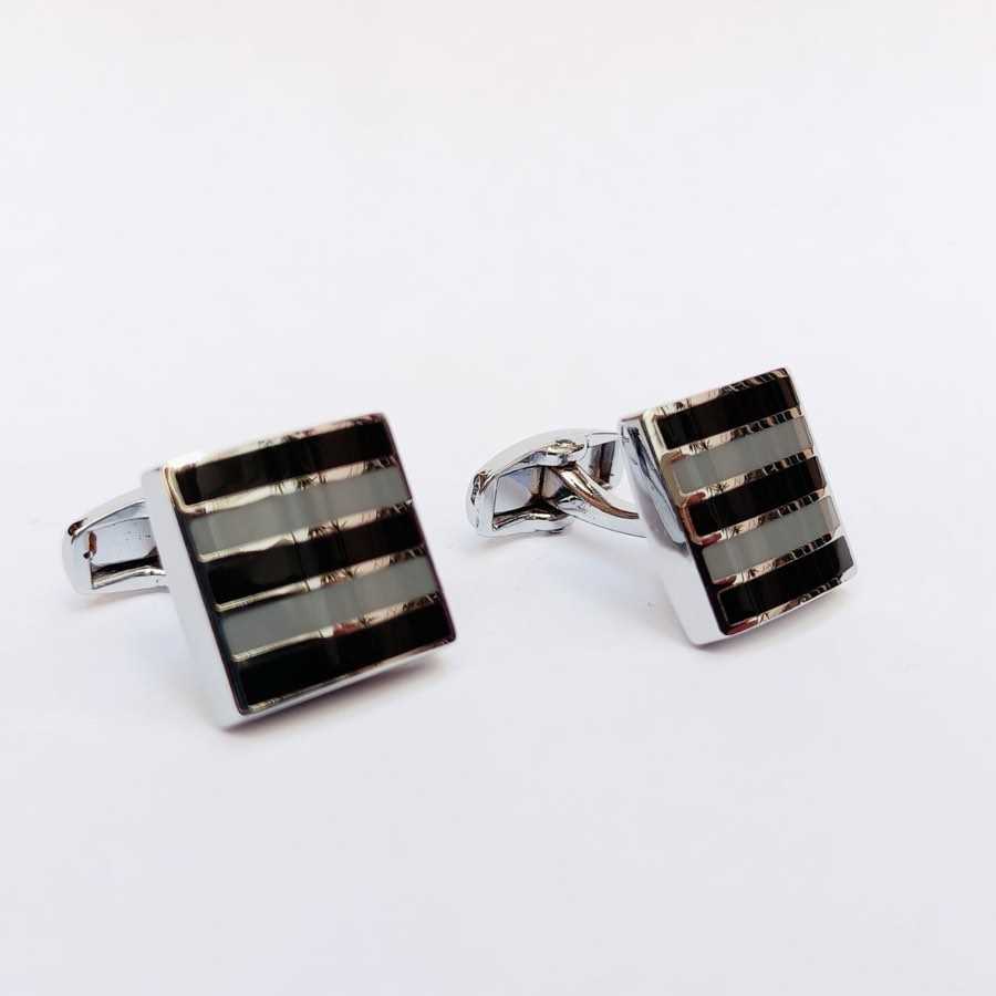 Men's Silver Square Cufflinks