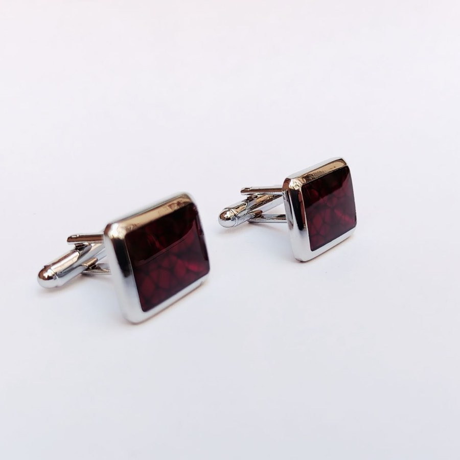 Men's Silver Square Cufflinks