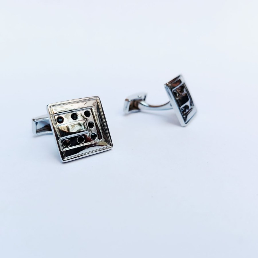 Men's Silver Square Cufflinks