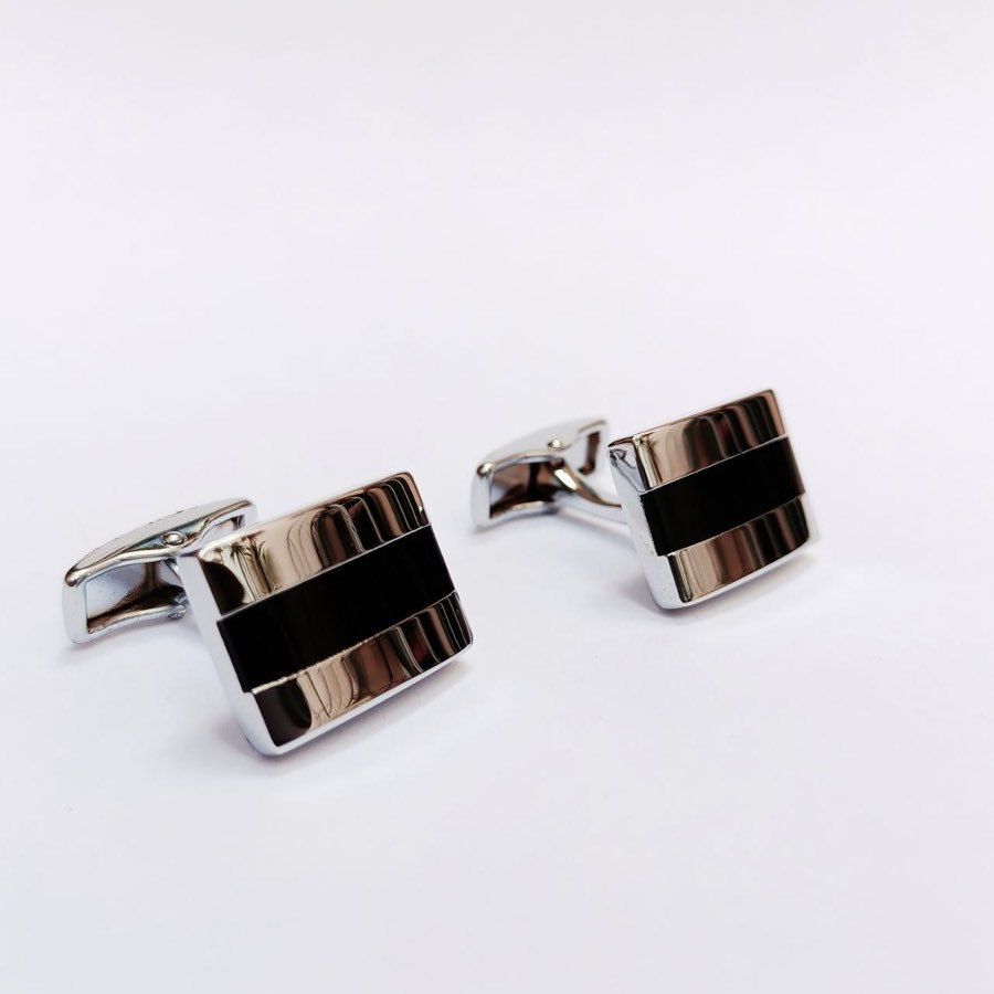Men's Silver Square Cufflinks