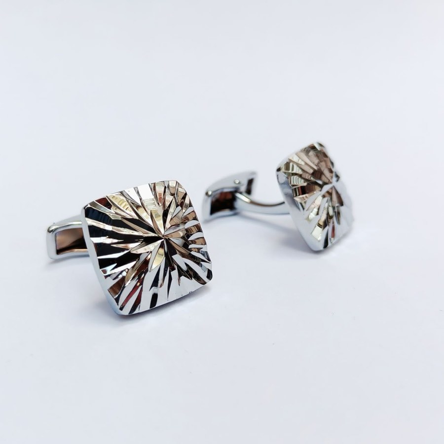 Men's Silver Square Cufflinks
