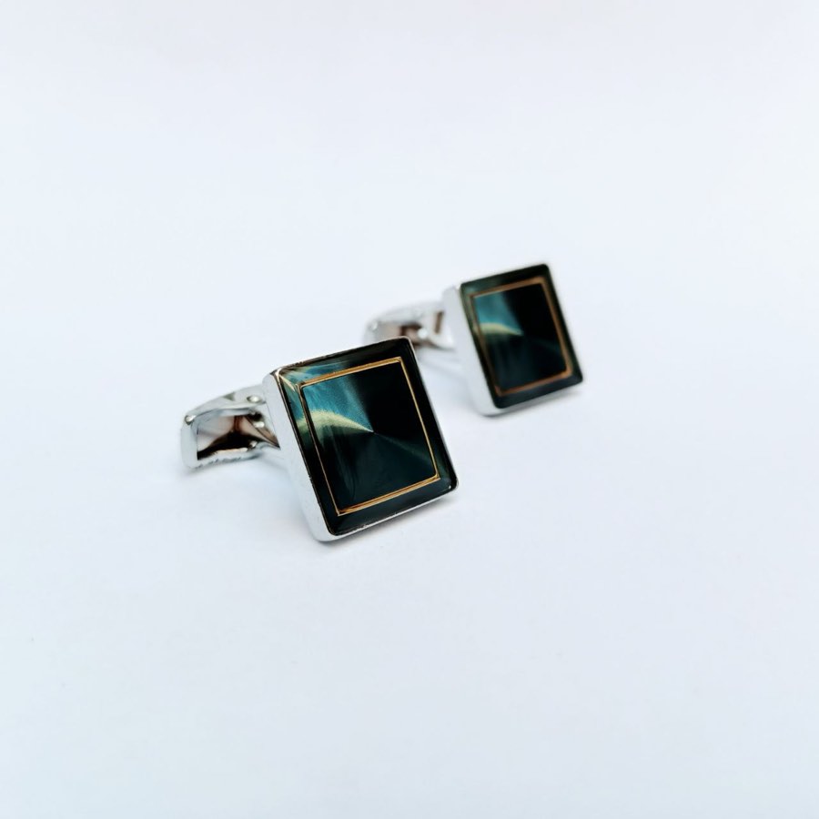 Men's Silver Square Cufflinks