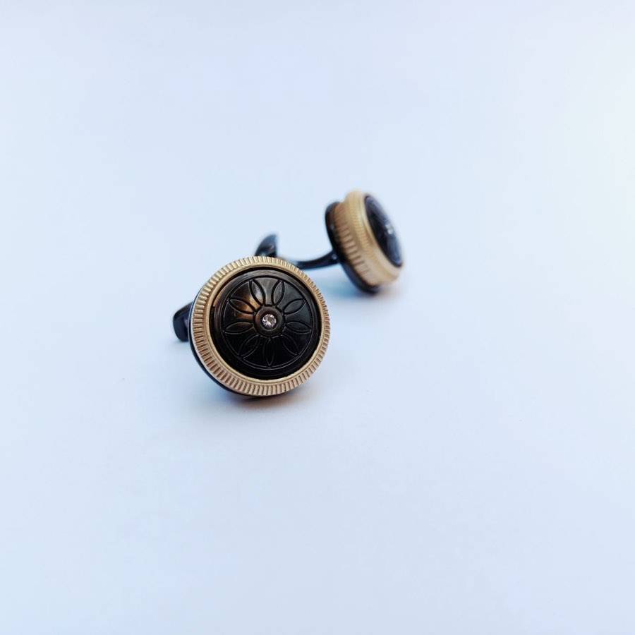 Men's Silver Round Cufflinks