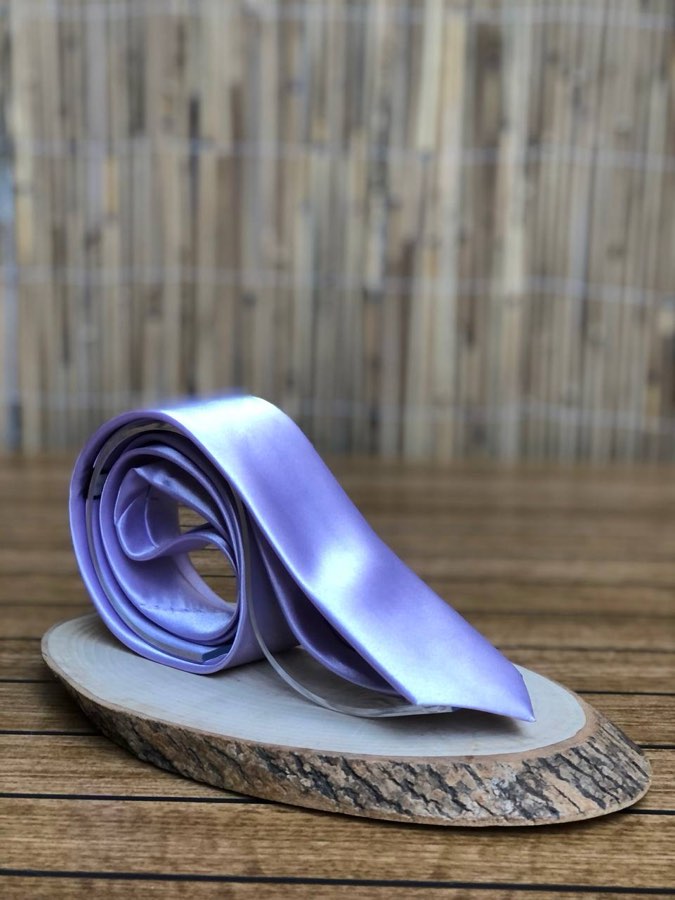 Men's Lilac Plain Satin Tie