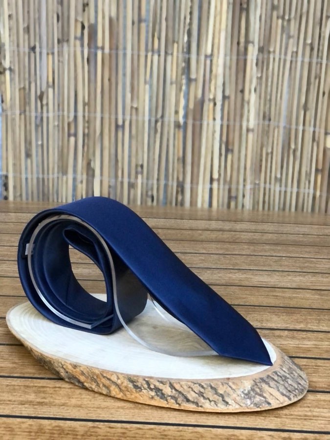 Men's Navy Plain Satin Tie